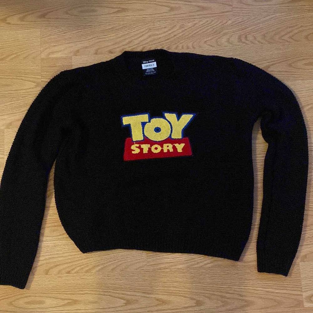 Forever 21 Toy Story Logo Sweater - Black - Medium